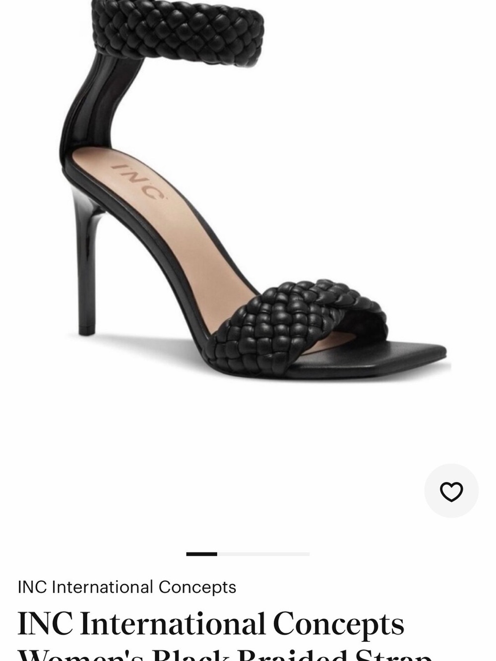 INC 9.5 International Concepts Women's Black Braided Strap Heel